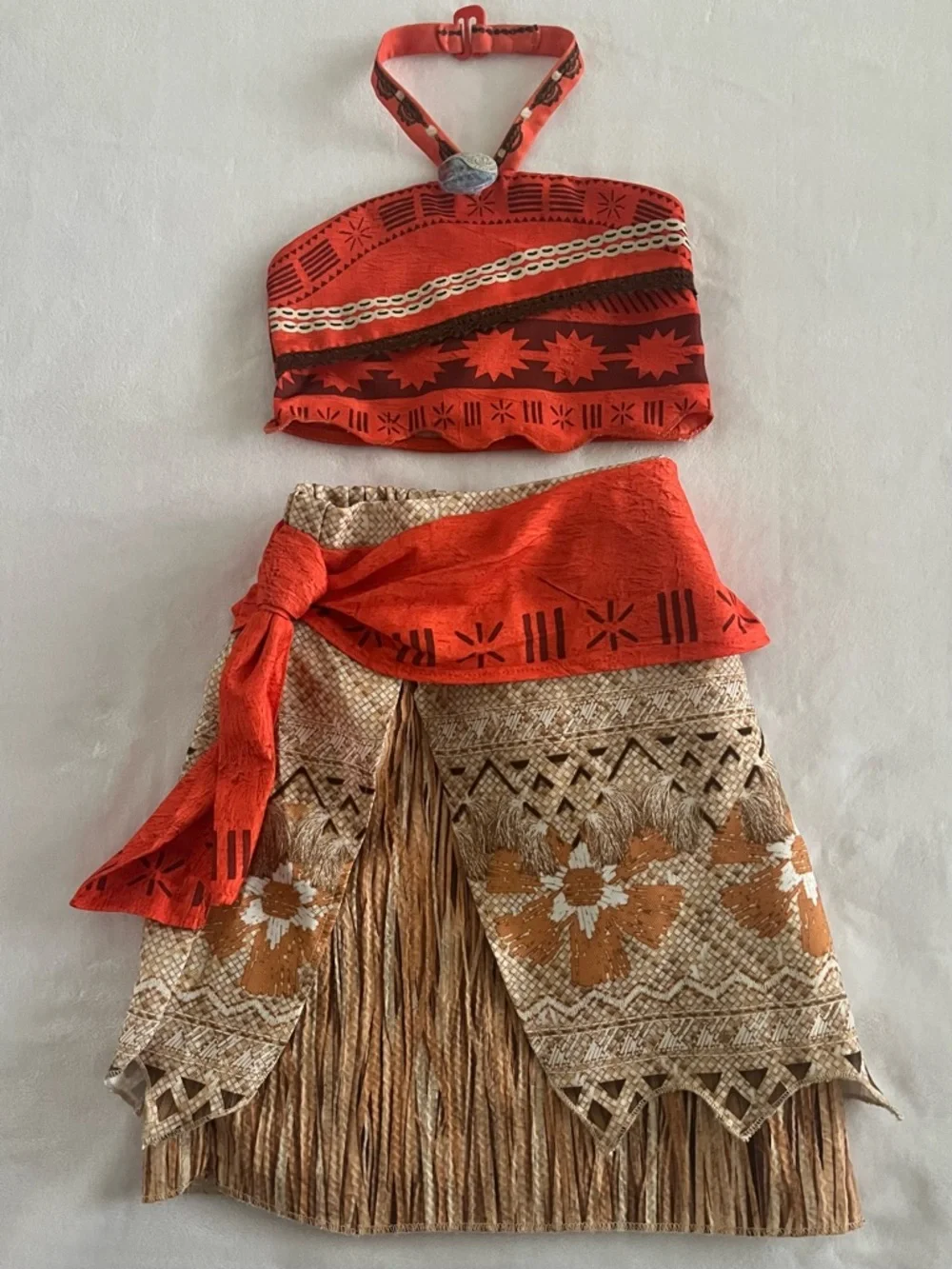 Disney Collection Moana Two-Piece Halter Top and Fringe Skirt Set Size 3